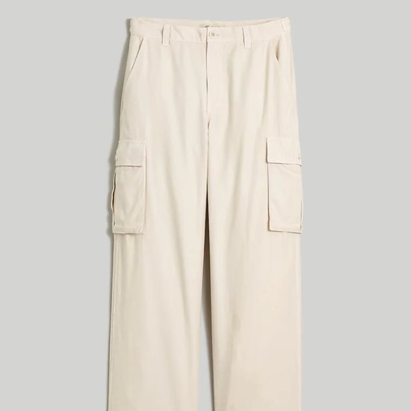 NEW Madewell Garment-Dyed Low-Slung Straight Cargo Pants in vintage linen cream - Picture 5 of 5